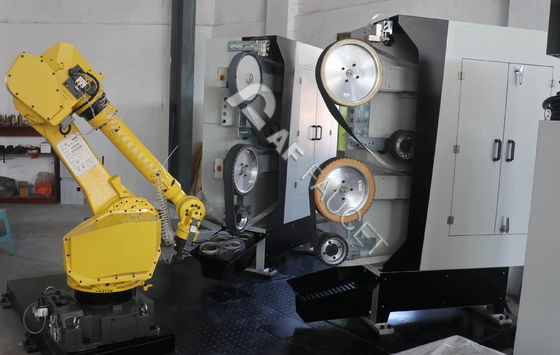 2 Robot Hücreli Armatürler Endüstriyel Otomatik Robot Taşlama Makinesi