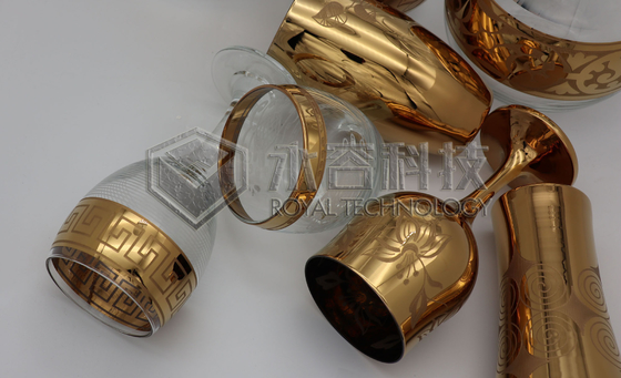 Züccaciye PVD altın kaplamalar, cam ürünlerde 2 taraflı PVD altın kaplamalar